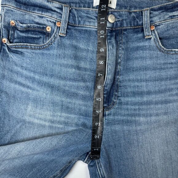 Pistola Jeans Womens 31 Blue Bootcut Flare Stretch Mid Rise Denim Raw Hem - Picture 13 of 16
